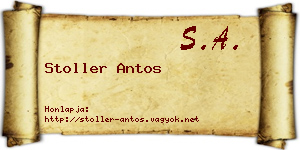 Stoller Antos névjegykártya